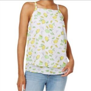 🔸️Maison Jules White Lemon & Lime Print Sleeveless Top Medium